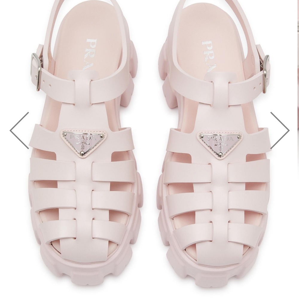 Prada Monolith Logo Plaque Platform Fisherman Sandals - Picture 3 of 10
